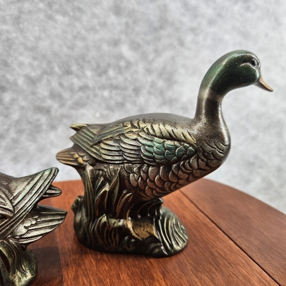 Duck Figurine Ceramic Handmade/Painted 5" & 4" Tall Vintage 1969 Male Female Set - Picture 6 of 13